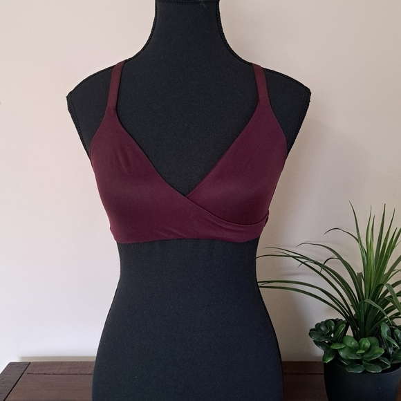 Aerie Sunnie Bralette Size Small Maroon Burgandy Sunnie Bustier Racer Back - Picture 1 of 10